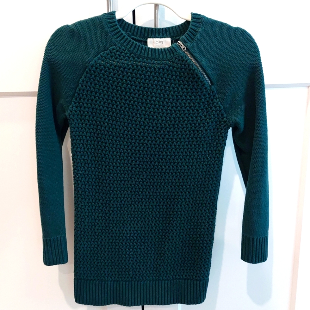 Ann Taylor Loft Chunky Knit Sweater - Medium - Green/Blue